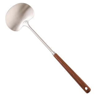 蘑菇铲不锈钢铲子长柄炒菜勺家用厨房迷你小号锅铲木柄把铁铲煎铲