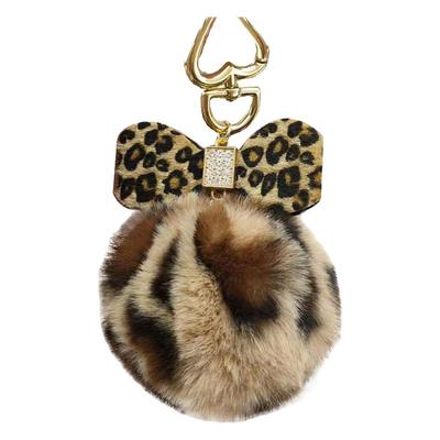 包挂件女百搭高档豹纹毛绒钥匙扣
