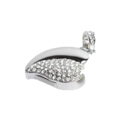 水晶心形项链u盘256g64g刻字定制