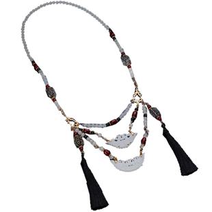 《墨阳》汉服战国袍曲裾配饰多层项链软璎珞仿古魏晋风宿命感