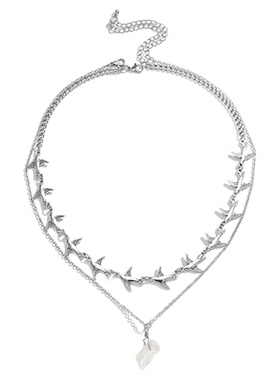 飞鸟双层叠戴项链时尚百搭个性小众设计感冷淡风ins吊坠个性配饰