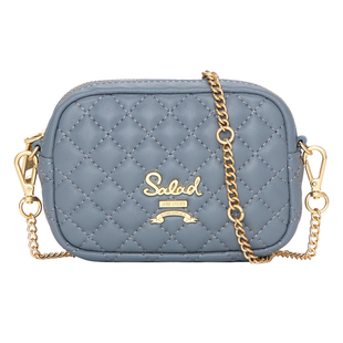 salad Petty菱格链条包迷你口红包轻便真皮包包百搭斜挎包单肩包