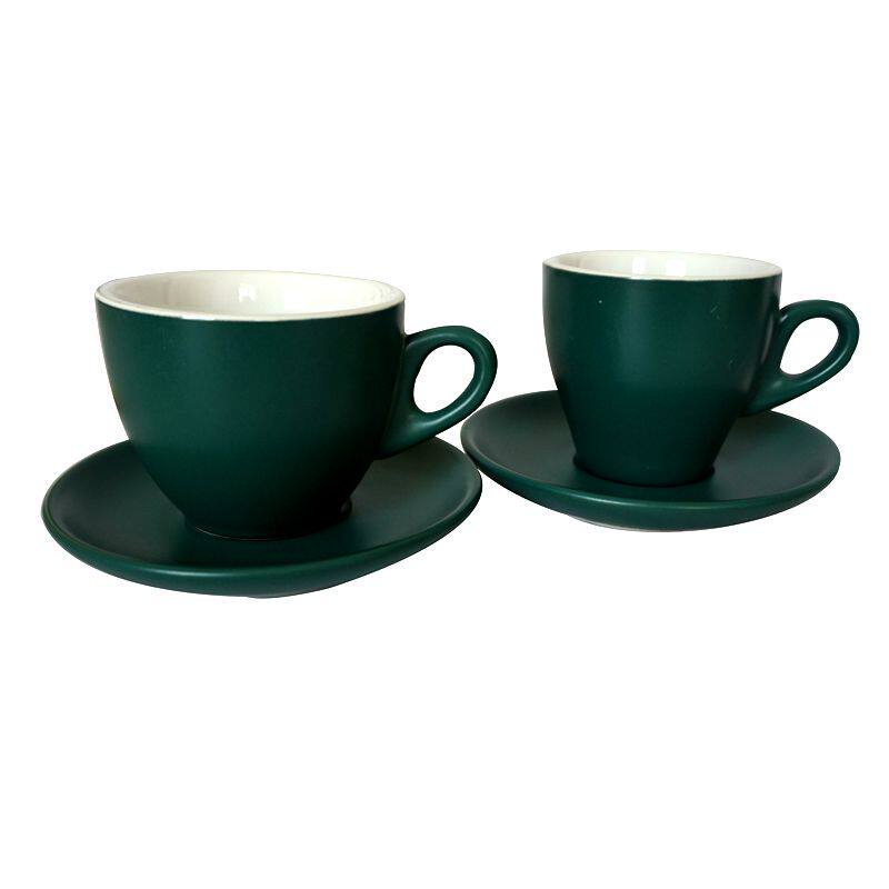 黑色咖啡杯碟套庄简约马克杯中式色釉茶杯哑光釉水杯厚壁杯牛奶杯