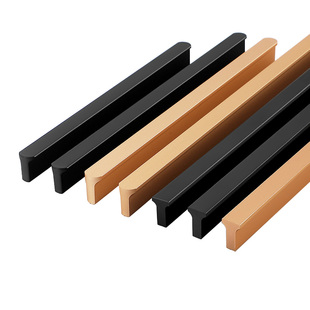 黑色加长高档抽屉柜子柜门拉手现代简约金色轻奢长条橱柜衣柜把手