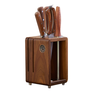 家用实木刀架厨房置物架菜刀架刀座防霉胡桃木刀具台面创意收纳架