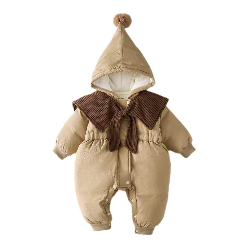 婴儿衣服冬季棉服加绒宝宝连体衣冬装超萌棉衣幼儿冬款夹棉外出服