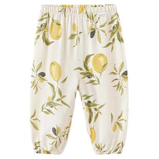 babylove宝宝防蚊裤竹棉山茶纱布夏款裤子婴儿外出灯笼裤薄款清凉