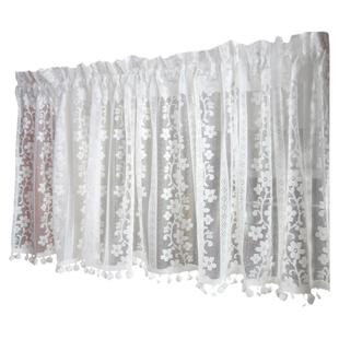 小梅花蕾丝遮挡帘门帘小窗户短窗帘半帘短帘短款半截厨房田园自粘