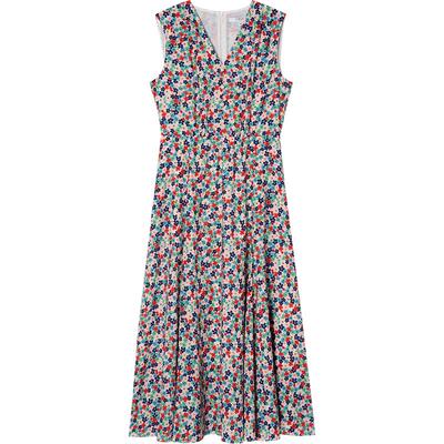 LK BENNETT法式印花连衣裙2025年夏新款V领收腰复古优雅长款