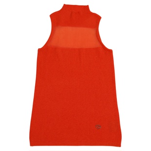 Thingness 舒适呼吸感细羊毛镂空透气时髦色彩高领背心