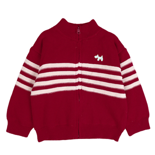 拜年服男童过年喜庆衣服儿童冬装加绒毛衣红色年服套装2026冬新款