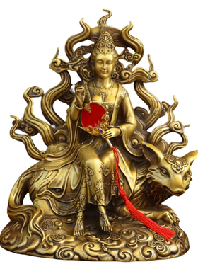 黄铜九尾狐仙摆件大号