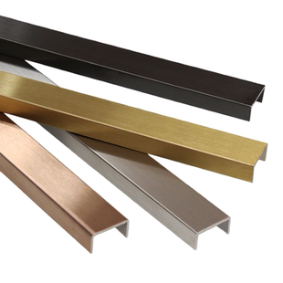 不锈钢U型槽收边条装饰钛金吊顶拉丝电视背景墙凹型封边条包边