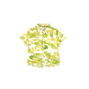 MIMY2025春夏新款男女童薄款夏威夷沙滩度假短袖儿童花衬衫外套