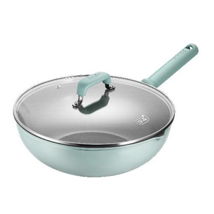 苏泊尔陶瓷不粘锅无氟涂层炒锅家用平底炒菜锅电磁炉燃气灶超轻便