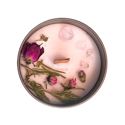 天然水晶草药香薰蜡烛许愿氛围感