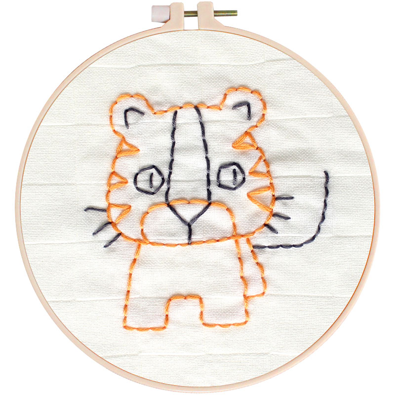 幼儿园刺绣塑料针研学劳技课方巾手帕绢儿童手工作简单diy材料包