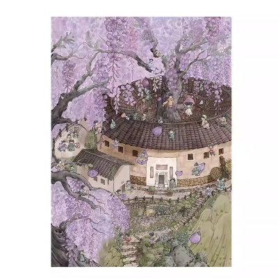 利胜8.0大号立体小屋造景贴纸