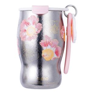 rano乐序女纯钛钛保温杯水杯曼特宁咖啡杯礼盒双层便携外出礼物