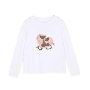 2026新款白色长袖t恤女宽松圆领韩版百搭纯棉体恤打底衫春季上衣