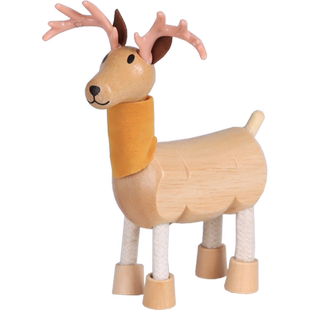 原木风格创意个性卡通木质动物摆件儿童房装饰品桌面置物架小摆设