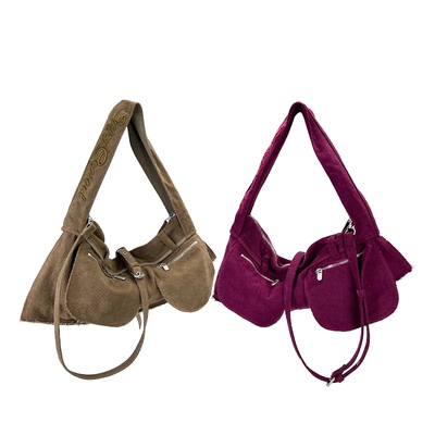 【裤头包】SpicyCapSoul原创小众辣妹水洗磨毛腋下斜挎女包帆布包