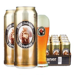 德国啤酒 教士啤酒小麦啤酒范佳乐白啤酒500ML*24听装整箱 特价