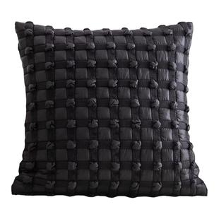 『泡泡黑格』轻奢小香风高级感黑白格纹腰枕靠抱枕飘窗抱枕靠垫套