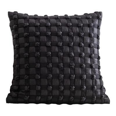 『泡泡黑格』轻奢小香风高级感黑白格纹腰枕靠抱枕飘窗抱枕靠垫套