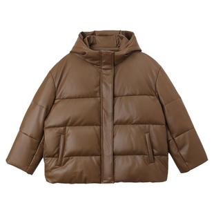 PAPERLLL辛间短款皮羽绒服女2025新款90白鸭绒休闲黑色冬季外套