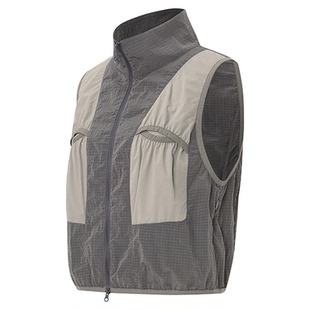 【26春新品】UPONPRO 撞色拼接机能防护马甲立领多口袋连帽防风