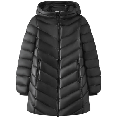 Marc O'Polo/MOP冬季新款气质白鸭绒时尚中长款收腰连帽女羽绒服