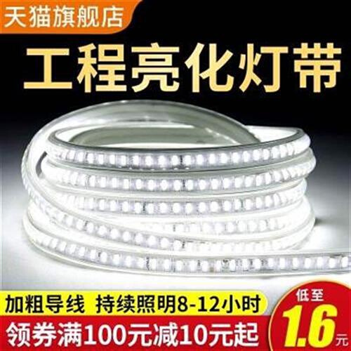 led灯带220v客厅家用吊顶三色软灯条户外超亮长条灯带条防水线灯-封面