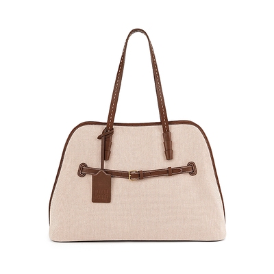 此溯头层植鞣牛皮大容量托特包男女通用真皮手提斜跨单肩公文包软