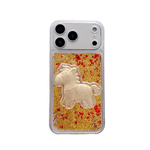 中国风新年马上有钱福袋金流沙适用苹果17promax手机壳iPhone16新款15pro透明14/13手链12女款全包防摔保护套