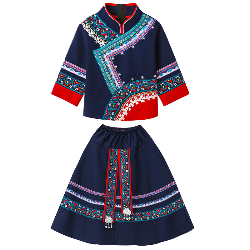 三月三广西壮族苗族儿童少数民族服装男女童演出服民族风舞蹈服饰