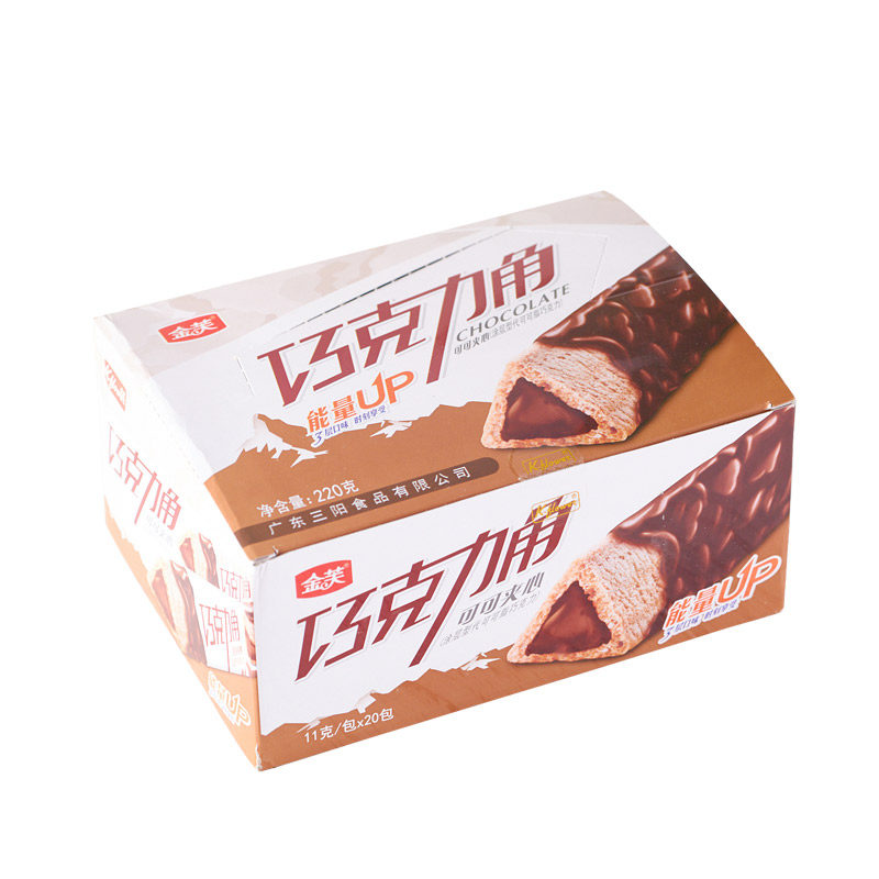金芙巧克力角牛奶果仁夹心饼干棒