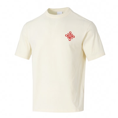 三叶草男女新年印花休闲短袖T恤