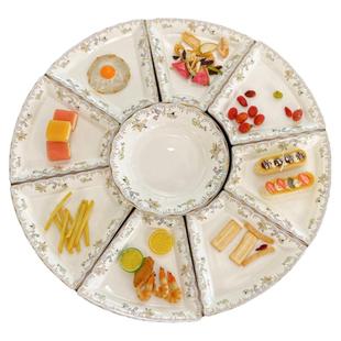 扇形拼盘10个装家用骨瓷菜盘法式陶瓷碗碟过年碗盘餐具组合25新款