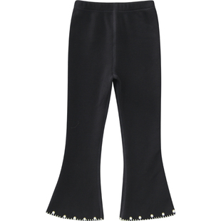 女童喇叭裤冬装2025新款洋气儿童一体绒加绒裤子小女孩时尚阔腿裤