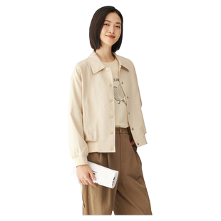 古木夕羊春秋季时尚肌理感抽绳夹克女秋季休闲宽松外套GD35007058