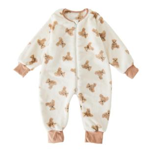 儿童连体睡衣秋冬季男童女童睡袋法兰绒珊瑚绒保暖冬款宝宝防踢被