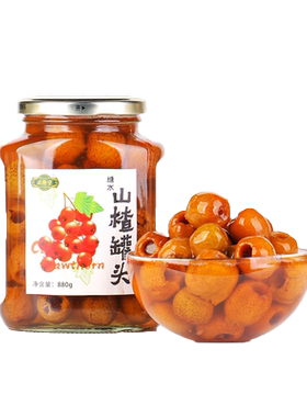 山楂罐头酸甜爽口糖水山楂水果