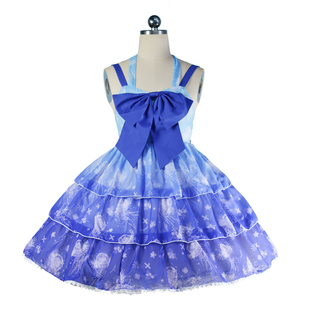 蔷薇废墟原创正品樱花水母三段软妹风白菜价Lolita挂脖JSK连衣裙