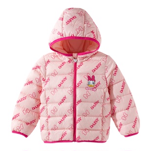 正品迪士尼童装女童轻薄羽绒服儿童秋冬装女孩中长款加厚羽绒外套