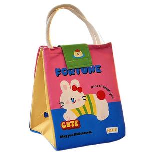 可爱保温饭盒袋手提便当包大容量学生上班族便携早餐包带饭零食袋