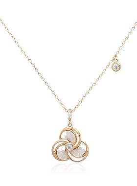 chomel花卉珍珠母贝项链