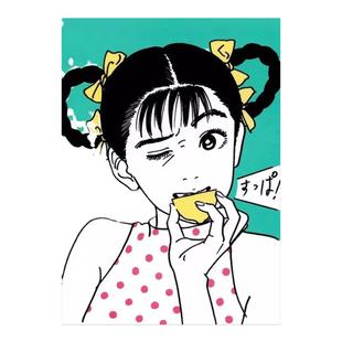 江口寿史  三根庆丈插画海报  日本旧漫画牛皮纸少女装饰墙贴画芯