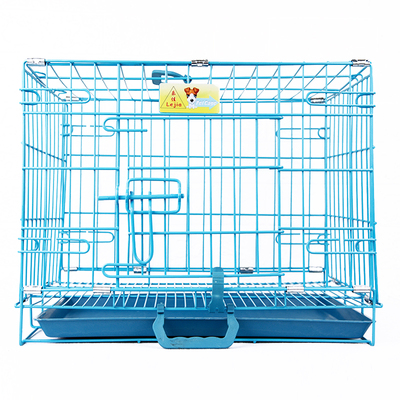 乐佳加粗烤漆便携折叠带厕所狗笼