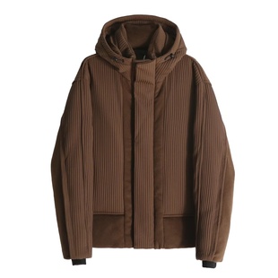 Mind Bridge冬季男肌理感褶皱加厚羽绒服宽松90白鸭绒面包服外套